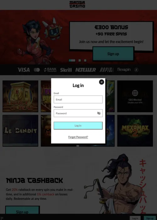 Sicherer Spieler Konto Login Manga Casino